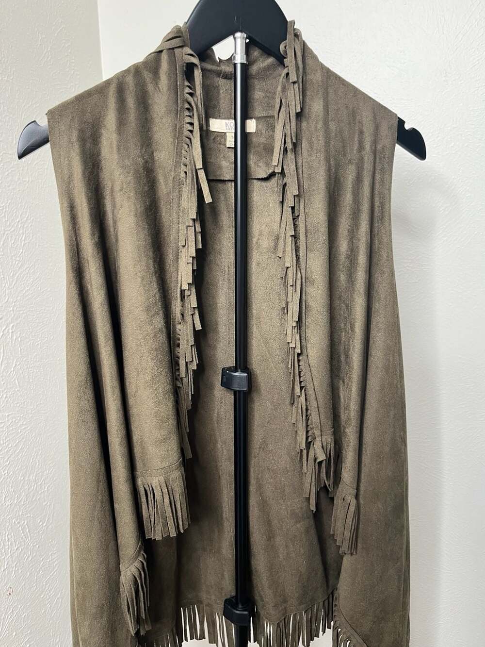 Western Vest Faux Suede Fringe Sleeveless Boho